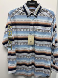 ARIAT-Blue Gold Aztec-LS-Adult