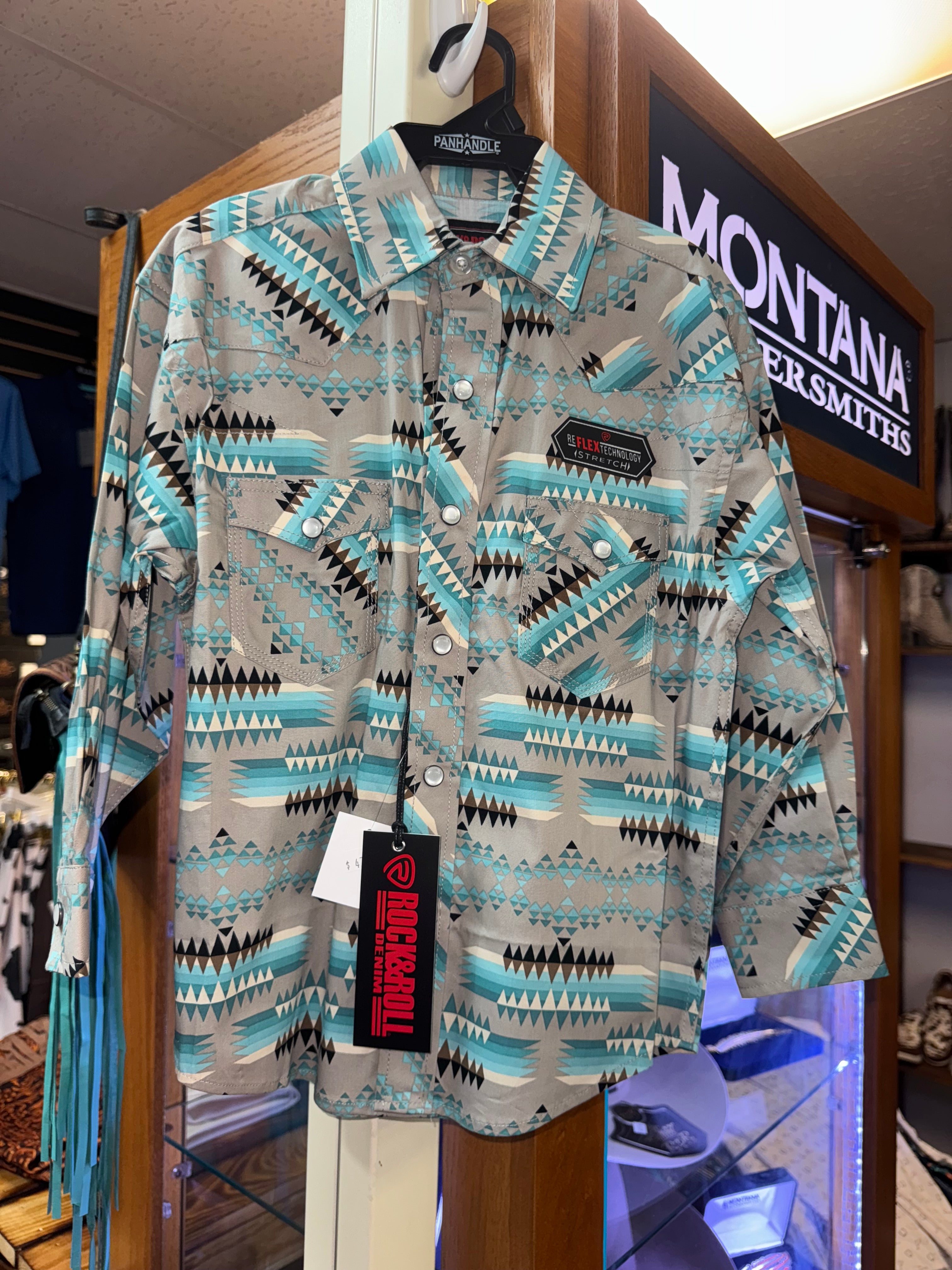 R&R-LS Teal-Kids Snap