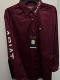 ARIAT-Solid Burgandy-LS-Adult