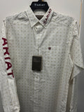 ARIAT-White/Burgandy-LS-Adult