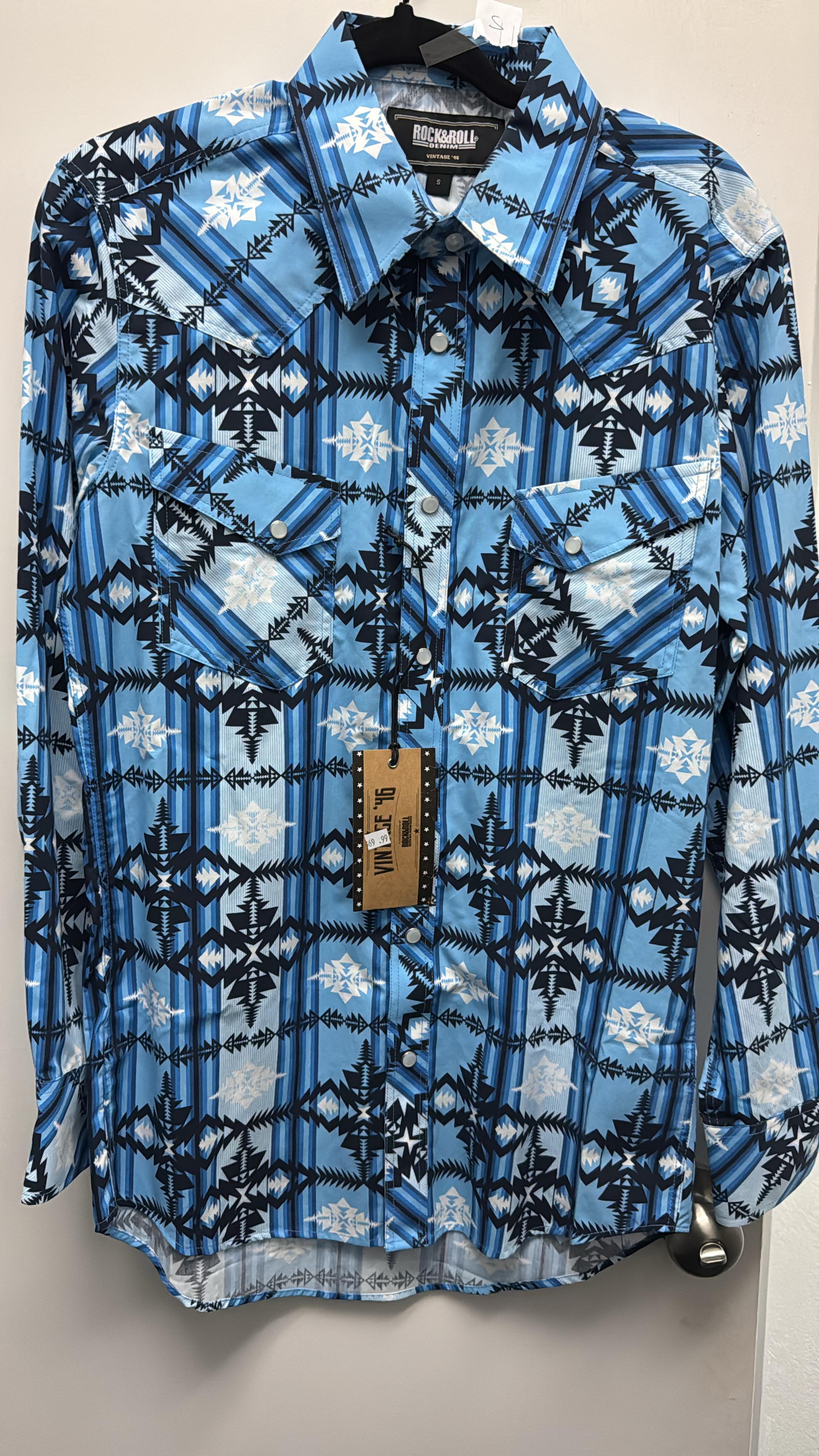 R&R-LS-Aztec Blue Adult